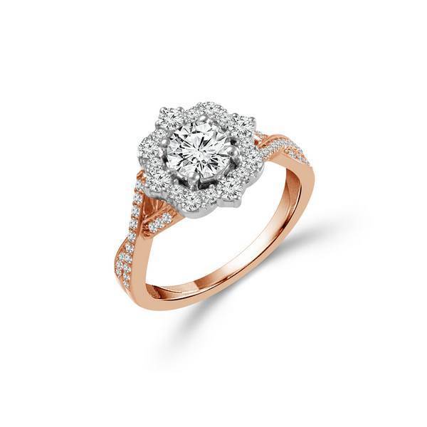 14k two tone 1.25 ctw Diamond Engagement Ring