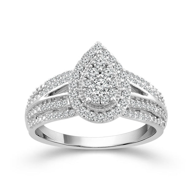 10K White Gold 1/2 CTW diamond Engagement Ring