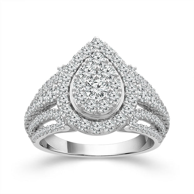 10K White Gold 2 CTW pear Engagement Ring