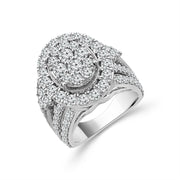 10K White Gold  4.00 CTw Diamond Oval Engagement Ring