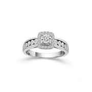 10K White Gold 0.25 CTW Cushion diamond Engagement Ring