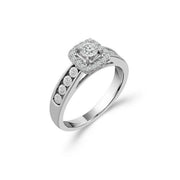 10K White Gold 0.25 CTW Cushion diamond Engagement Ring