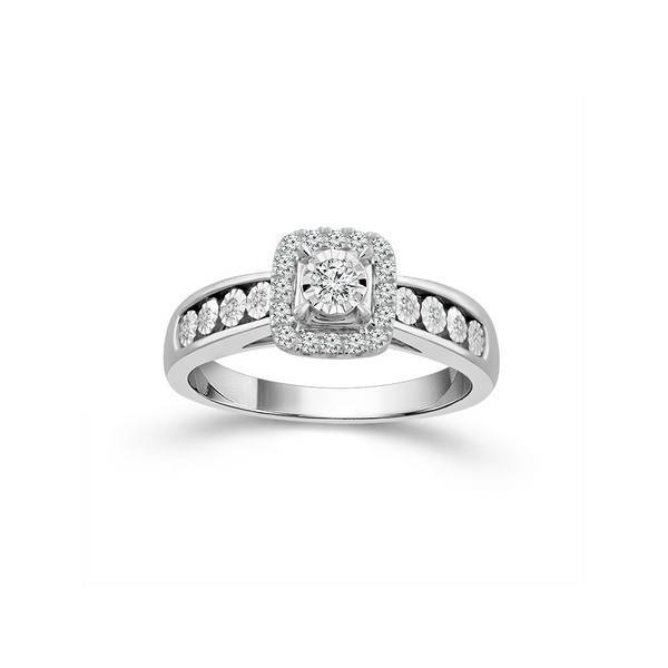 10K White Gold 0.25 CTW Cushion diamond Engagement Ring