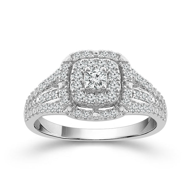 10K White Gold 1/2 CTW diamond Engagement Ring