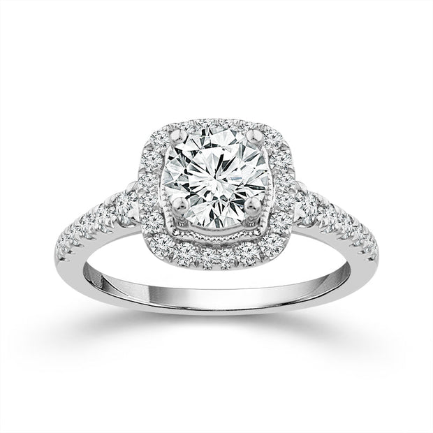 14KT White Gold 1 1/2 CTW Engagement  Ring