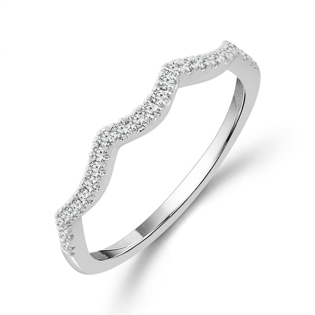 14K White Gold 1/6 Ctw diamond anniversary Band