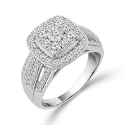 10K White Gold 1.00 CTW Cushion Diamond Engagement Ring