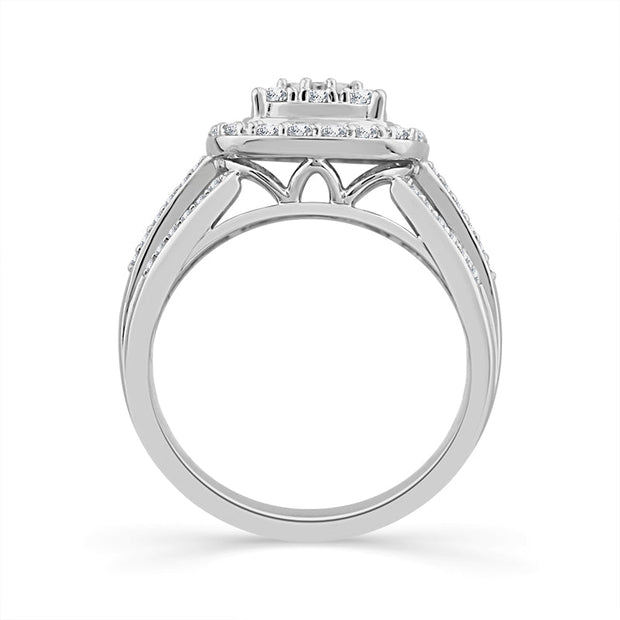 10K White Gold 1.00 CTW Cushion Diamond Engagement Ring