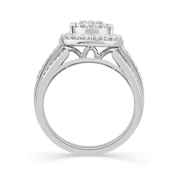 10K White Gold 1.00 CTW Pear Diamond Engagement Ring