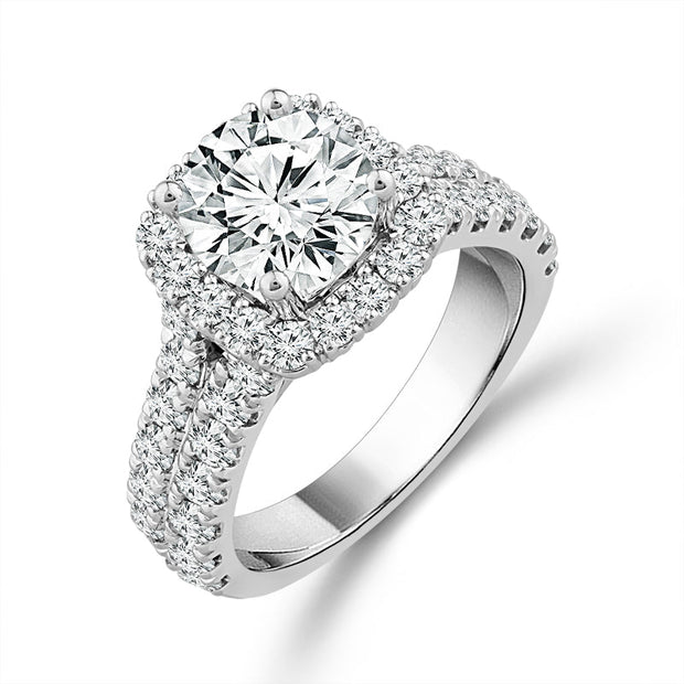 14K White Gold 3 Ctw Diamond Engagement Ring