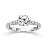 14K White Gold Lab-Grown 1.375 Ctw  Round Diamond Ring