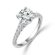 14K White Gold Lab-Grown 1.375 Ctw  Round Diamond Ring