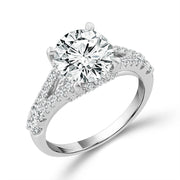 14K White Gold Lab-Grown 2.75 Ctw Round Diamond Ring