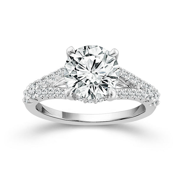 14K White Gold Lab-Grown 2.75 Ctw Round Diamond Ring
