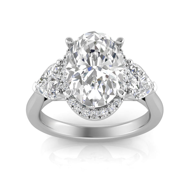 14KT White Gold Lab-Grown Engagement Ring