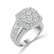 14K White Gold 4.00 Ctw Engagement Ring