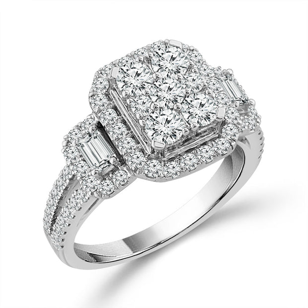 14K White Gold 1.25 Ctw diamond Engagement Ring