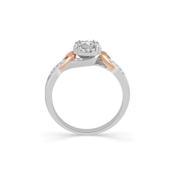 925 Silver and rose gold 0.20 ctw Promise Ring