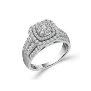10K White Gold 2.00 CTW DIAMOND Cushion Engagement Ring