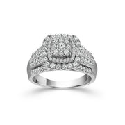 10K White Gold 2.00 CTW DIAMOND Cushion Engagement Ring