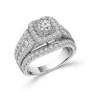 14K White Gold 1.50 Ctw Diamond Engagement Ring