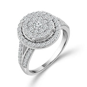 10K White Gold 1 Ctw Diamond Engagement Ring