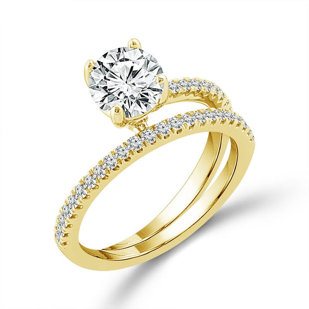 14K Yellow Gold 1.75 Ctw Diamond Engagement Ring