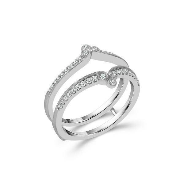 14K White Gold 0.25 ctw Diamond Ring Guard