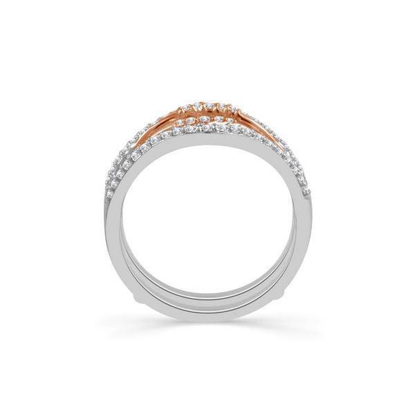 14k Two Tone 0.33 ctw diamond Ring Guard