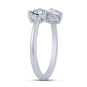 14K White Gold 1.50 CTW Lab-Grown Two Pear Engagement Ring