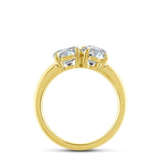 14K Yellow Gold 2.00 CTW Lab-Grown Diamond Oval Round Engagement Ring