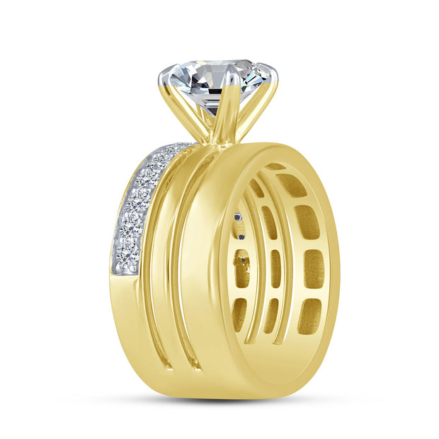 14K Yellow Gold 2.50 CTW Lab-Grown Round Diamond Engagement Ring