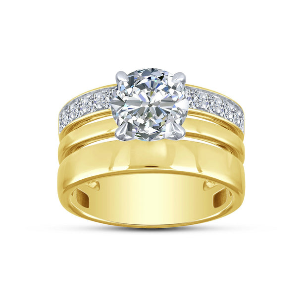 14K Yellow Gold 2.50 CTW Lab-Grown Round Diamond Engagement Ring