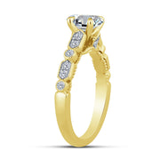 14K Yellow Gold 1.25 CTW Oval LAB-GROWN Diamond Engagement Ring