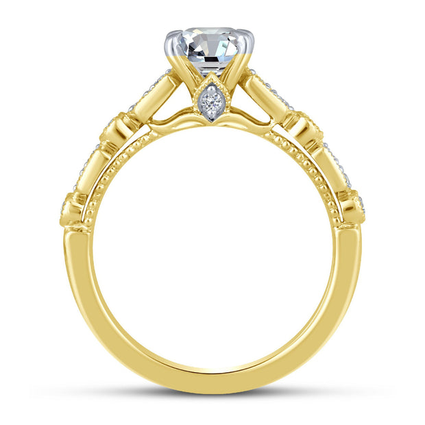 14K Yellow Gold 1.25 CTW Oval LAB-GROWN Diamond Engagement Ring