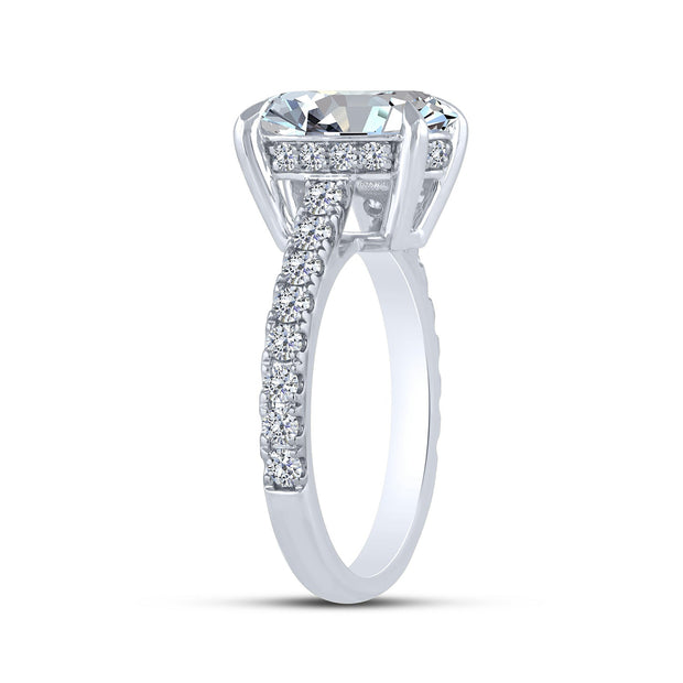 14K White Gold 3.75 CTW Lab-Grown Oval Diamond Engagement Ring