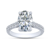 14K White Gold 3.75 CTW Lab-Grown Oval Diamond Engagement Ring