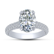 14K White Gold 4.00 CTW Lab-Grown Oval Diamond Engagement Ring