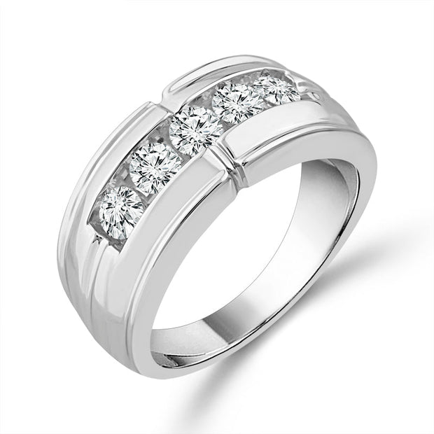 10K White Gold 1.00 Ctw diamond Men's Band