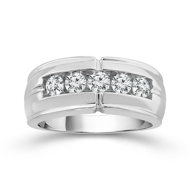 10K White Gold 1.00 Ctw diamond Men's Band