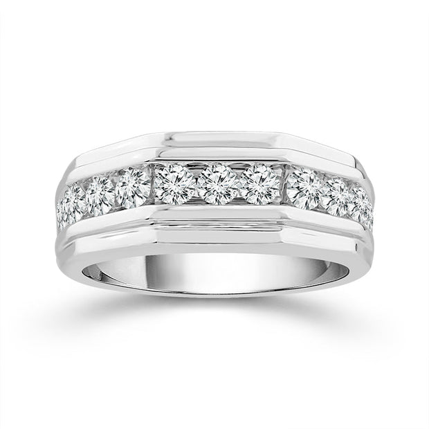 10K White Gold 1.00 Ctw diamond Men's Band