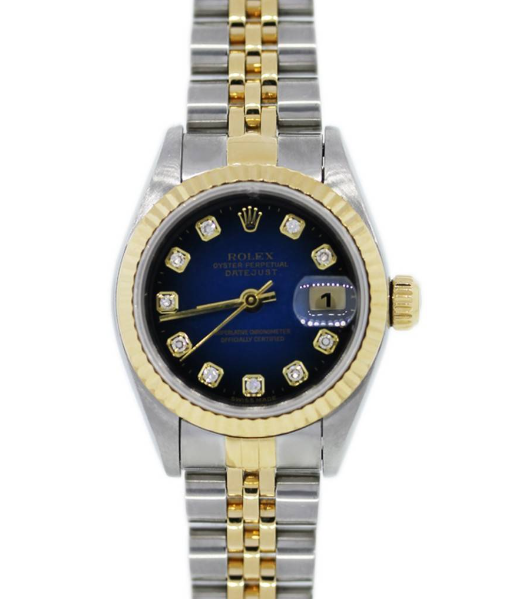 Rolex 18K Two tone Date just Blue Dial