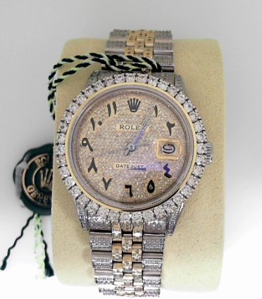 Rolex Datejust two tone stainless steel 36mm all Diamonds 9Ct