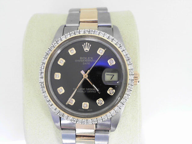 Rolex 18kt Datejust 34mm Two tone  Diam Dial and Bezel