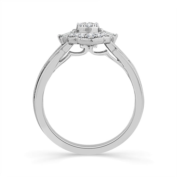 10K Yellow Gold 0.25 CTW Oval Diamond Promise Ring