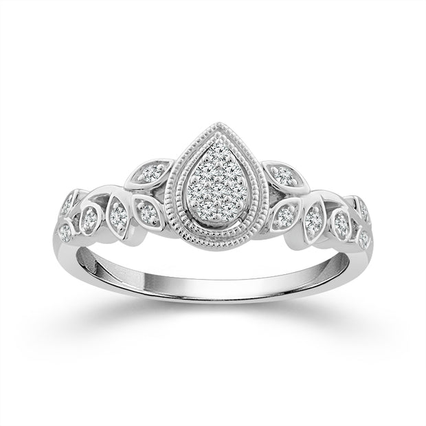 925 Silver 0.125 Ctw Promise Ring