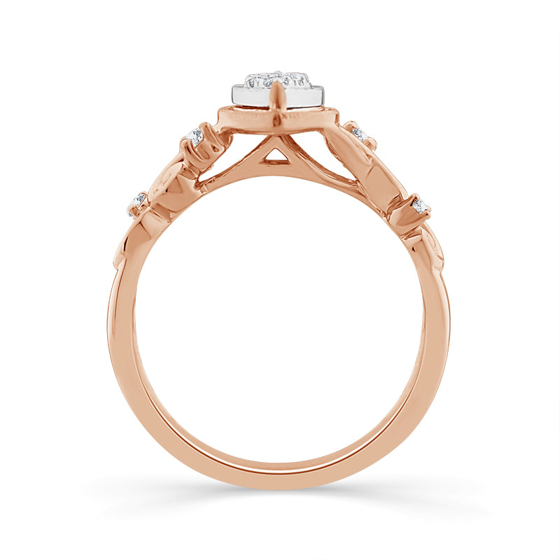 10K Rose Gold 0.20 ctw Diamond Marquise Promise Ring
