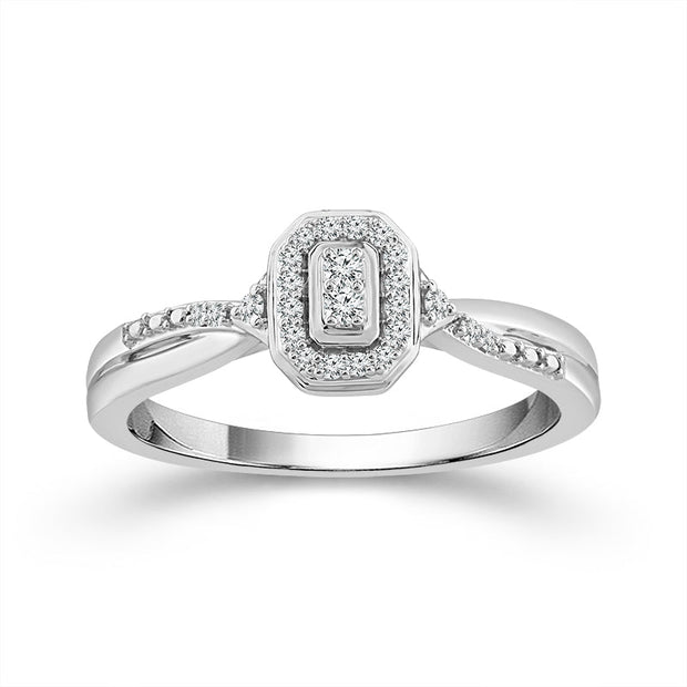 Silver 925 0.125 CTW Promise Ring
