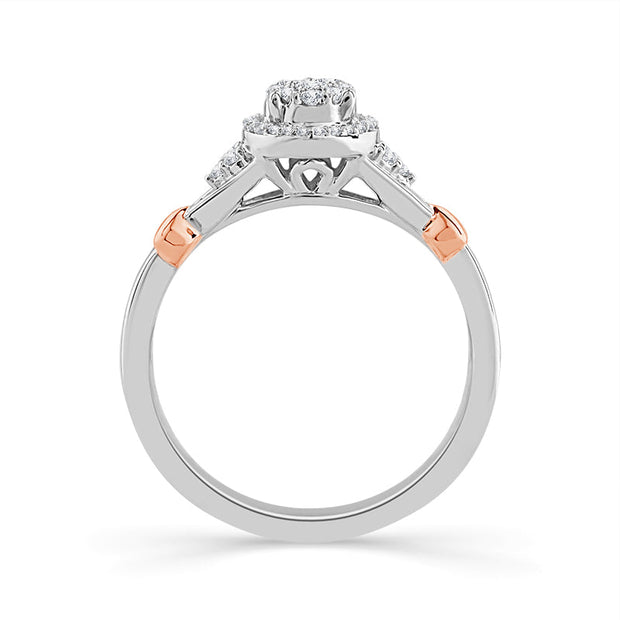 10K White Gold 1/4 CTW Pear shape PROMISE RING