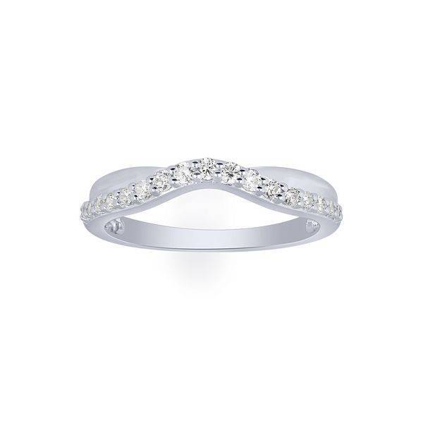 14k white gold 0.28 ctw Diamond Contour Anniversary Band